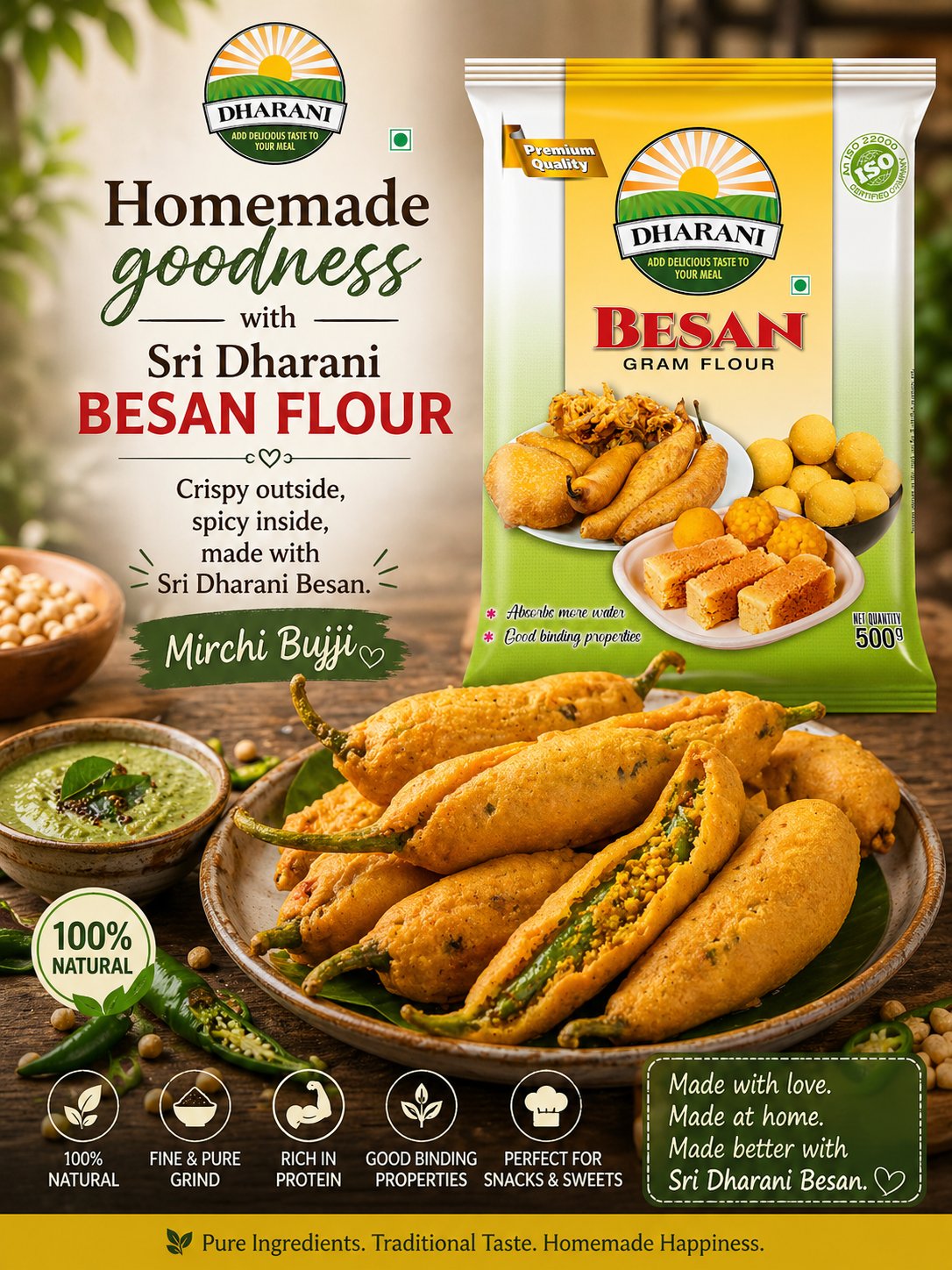 Mirchi Bujji – Sri Dharani Besan Flour