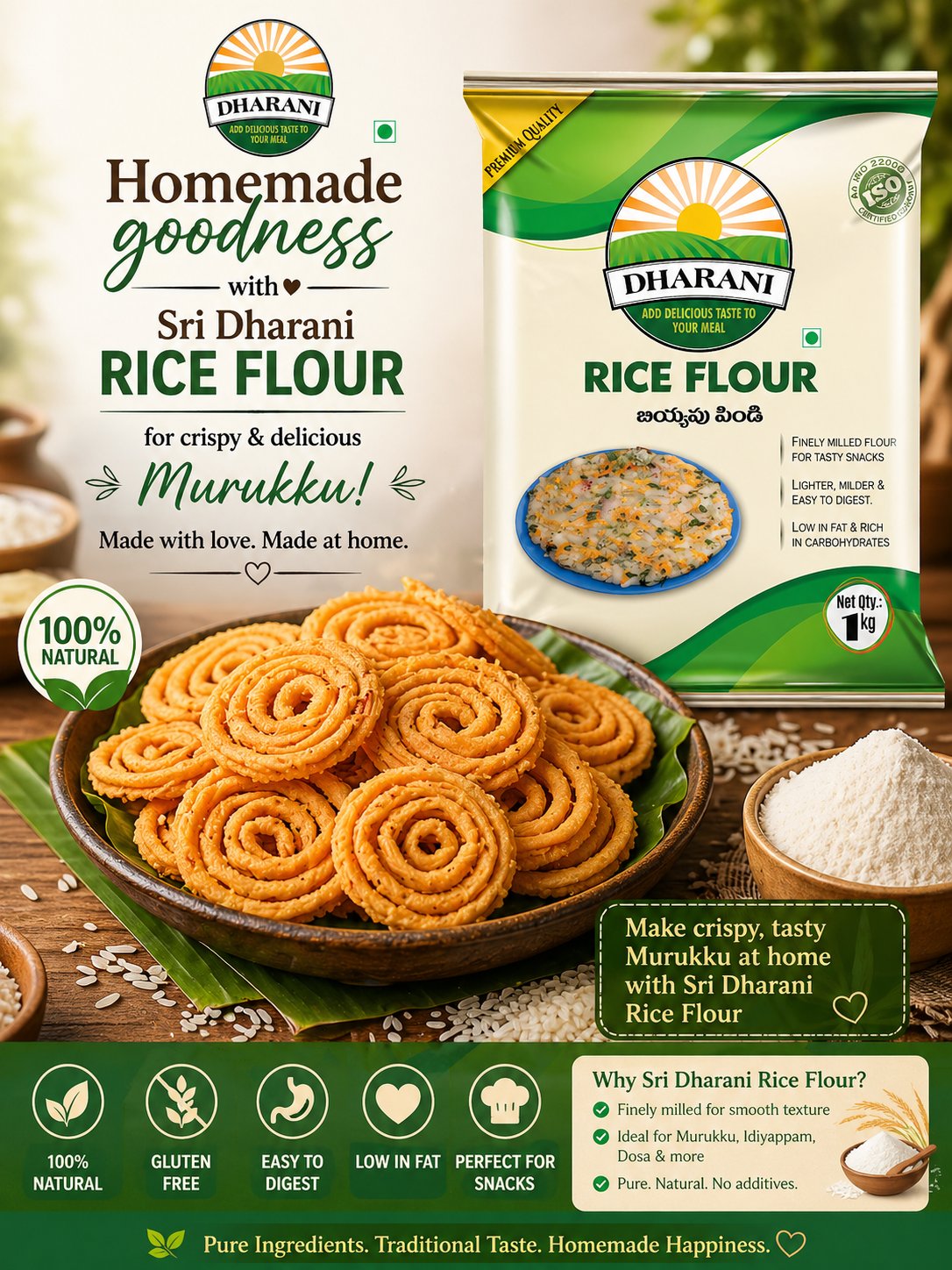 Rice Flour Murukku – Sri Dharani Rice Flour
